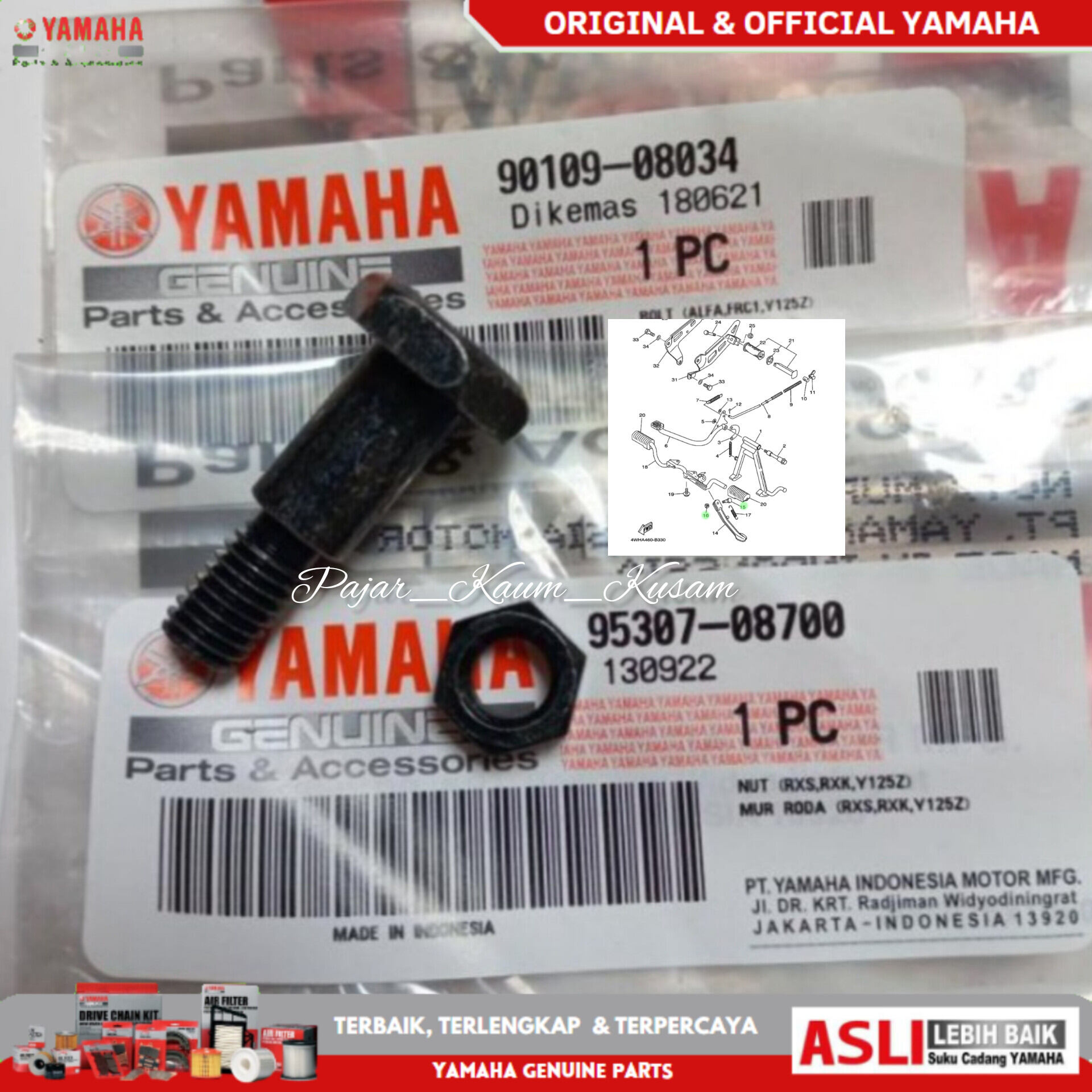 BAUT MUR STANDAR SAMPING F1ZR FIZR ORIGINAL.90109-08034 95307-08700 Harga 25,000 rupiah*Gratis Ongkir