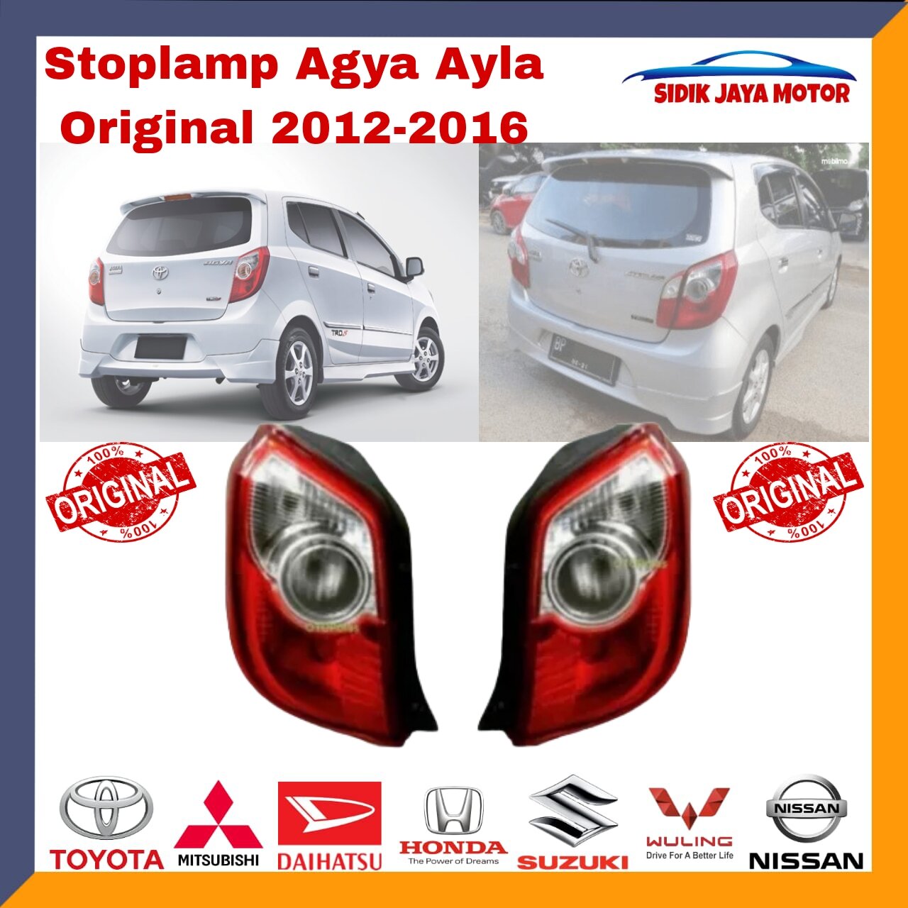 Stoplamp Lampu Stop Belakang agya ayla Lampu rem belakang agya ayla original 2012 2013 2014 2015 2016 kanan atau kiri bisa COD Harga 275,000 rupiah*Gratis Ongkir