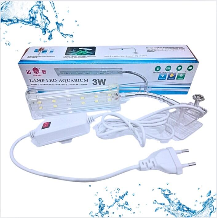 Lampu led jepit aquarium aquascape YAMANO 3WATT