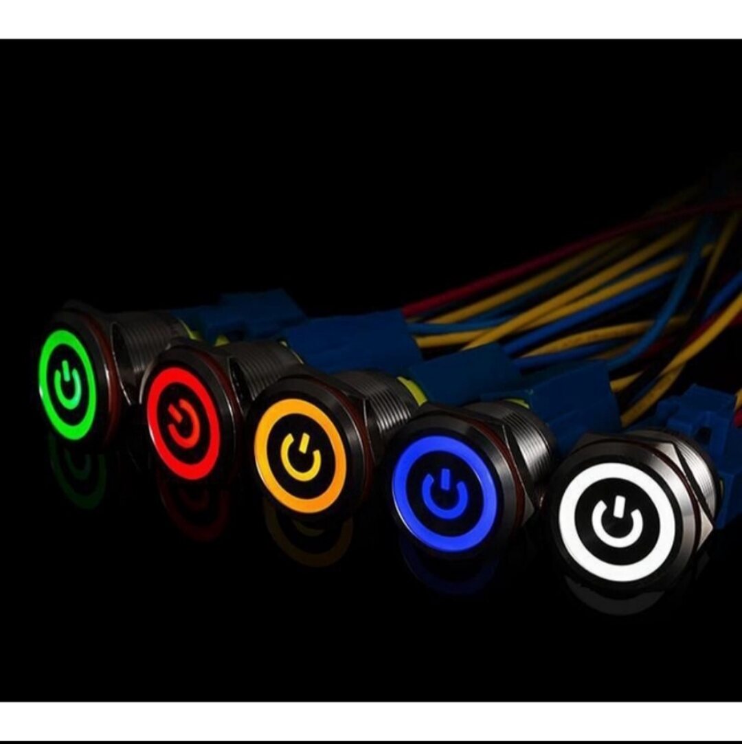 saklar led stainless tombol on off button metal plus soket dan kabel ...