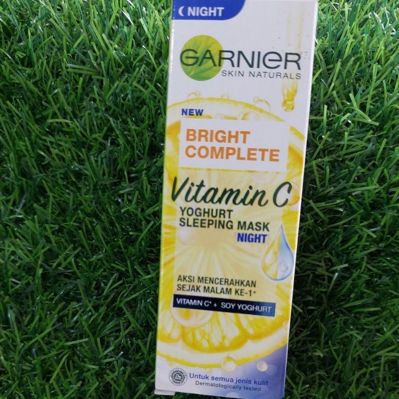 garnier bright complete vit C yogurt sleeping mask (kuning night)/cream
