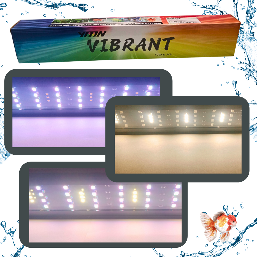 Lampu Led Atas Aquarium Aquascape YMN / KANDILA VIBRANT + UVA & UVB V 400