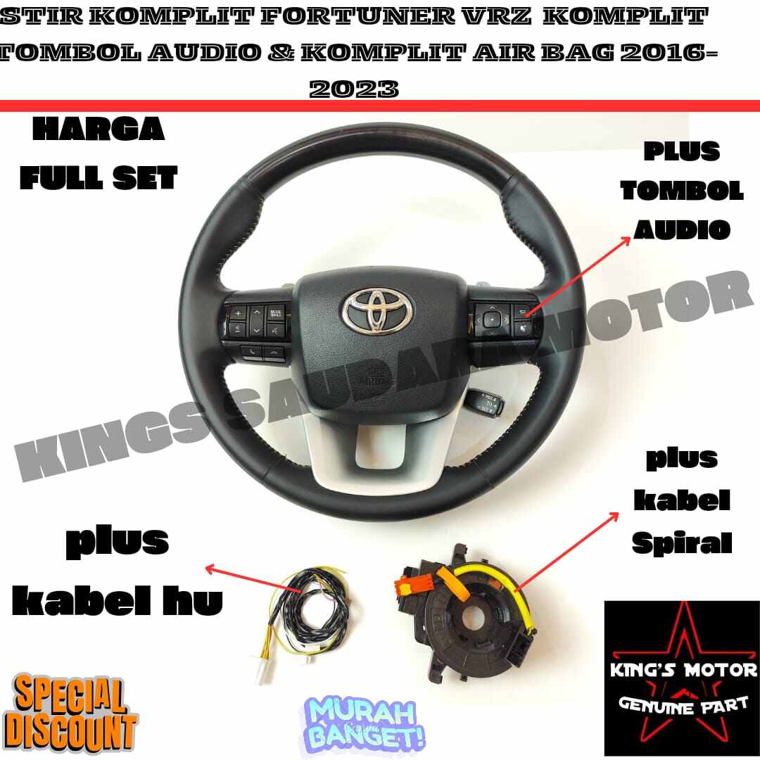 Stir Komplit Fortuner VRZ Komplit Tombol Audio & komplit Air Bag 2016-2023 Original Harga 4,900,000 rupiah*Gratis Ongkir