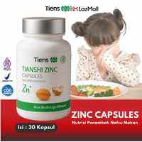 Tiens | Zinc Capsules | Vitamin Penambah Nafsu Makan Anak dan Pencegah Stunting | Suplemen Penambah Berat Badan | Kemasan 30 Kapsul