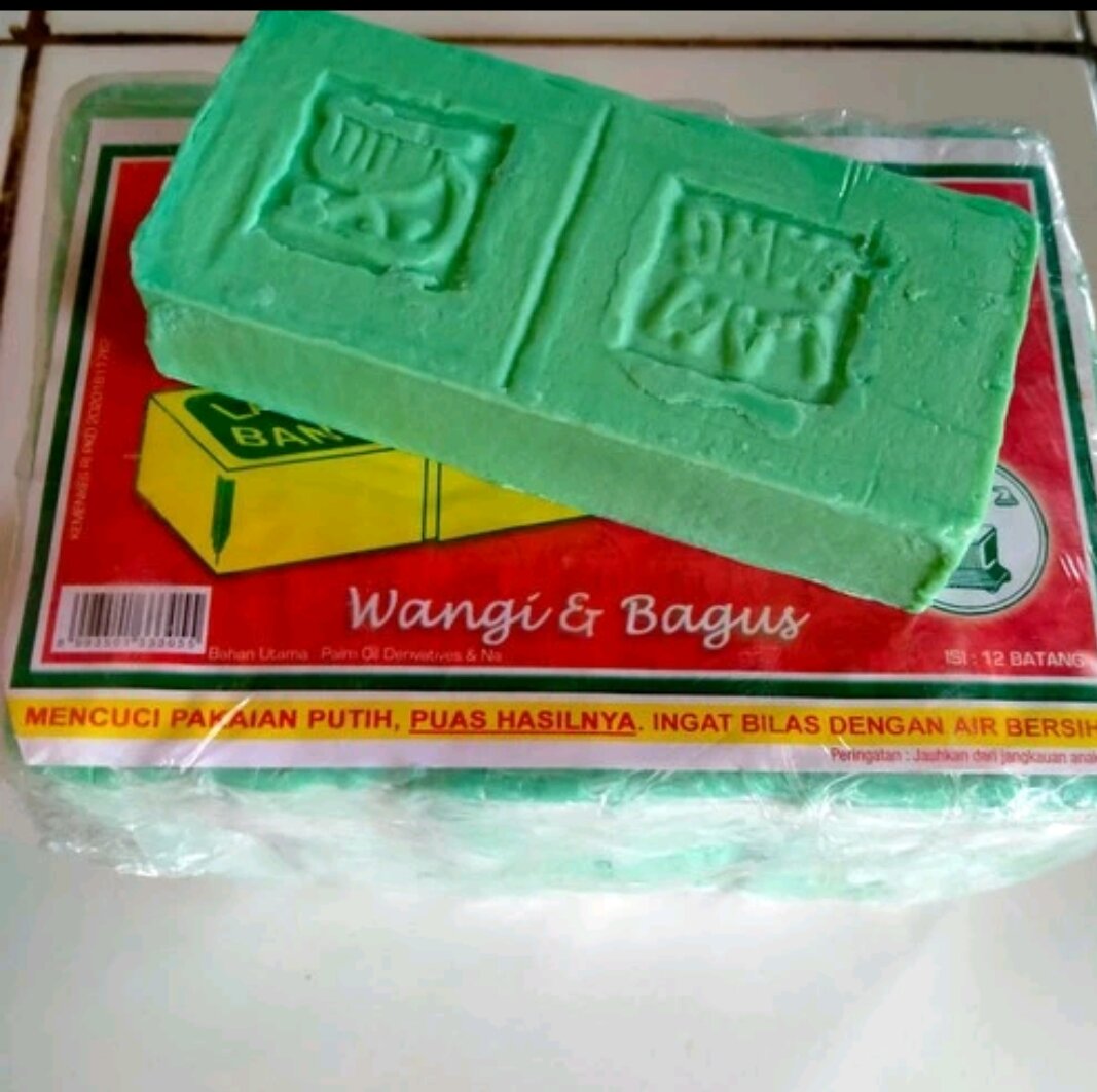 sabun cuci batang jadul hijau cap telepon 6 BATANG 200gram Harga  20,000 rupiah*Gratis Ongkir