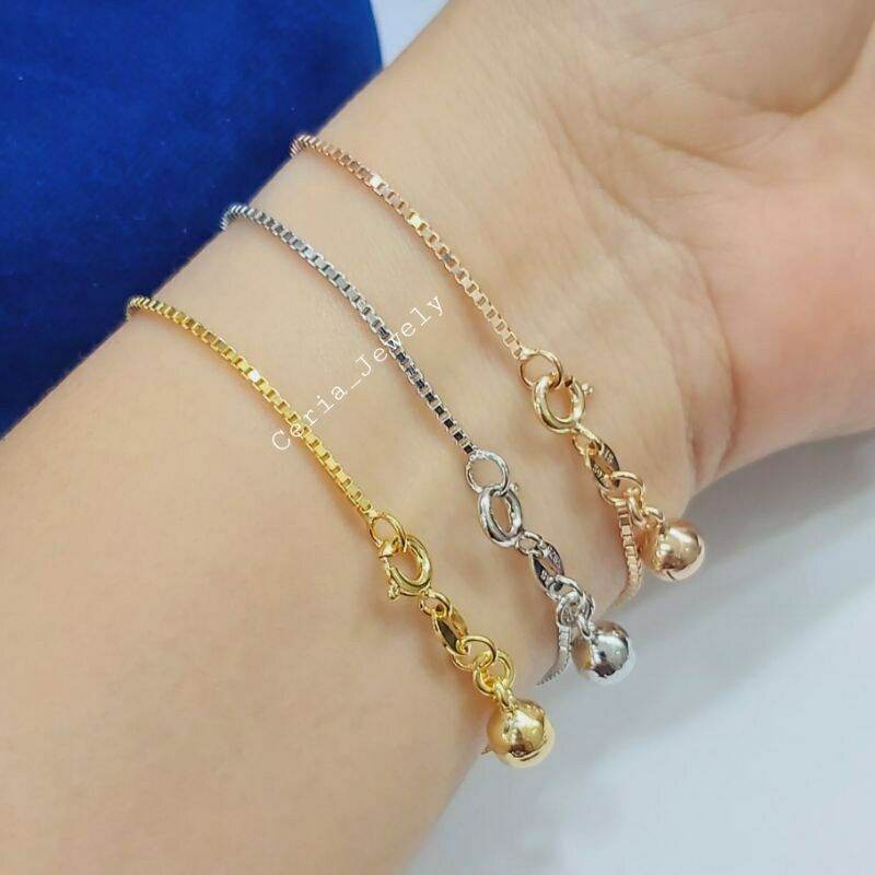 Genuine Silver Bracelet 925 Silver Plated with Gold Regular Italian Model 1 Krincing - Women's Silver…