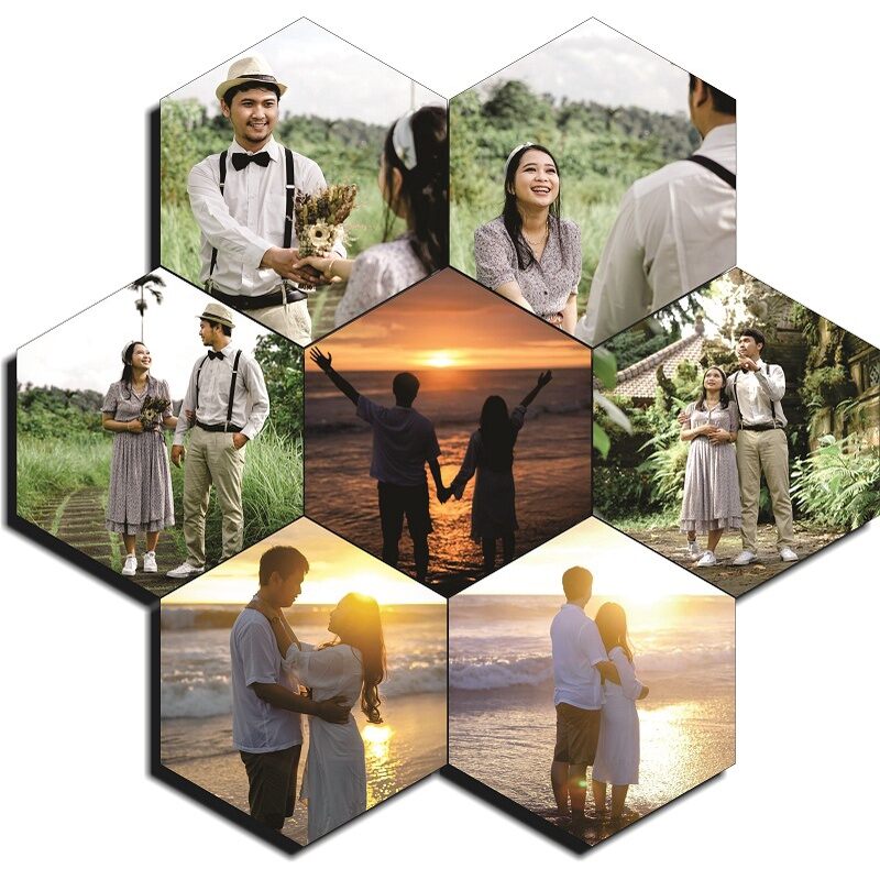 CETAK FOTO HEXAGONAL - PAKET HEMAT 7 PCS
