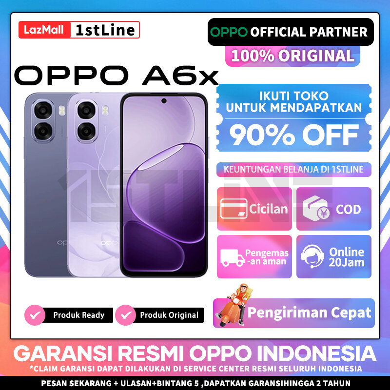 Oppo A6X (4/64Gb)(4/128Gb)(6/128Gb)(6/256Gb) - Official Oppo Indonesia Warranty Giá 1,599,000 Đồng*Miễn phí vận chuyển