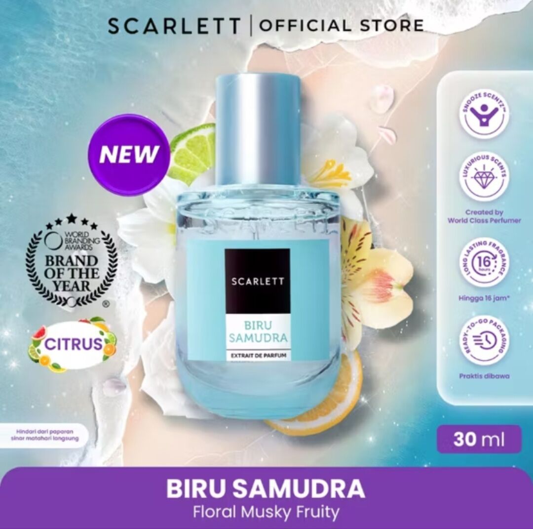 Scarlett Eau De Parfum 30 ml Biru Samudra - Parfum Wanita Wangi Soft Tahan Lama Best Seller - Dre...