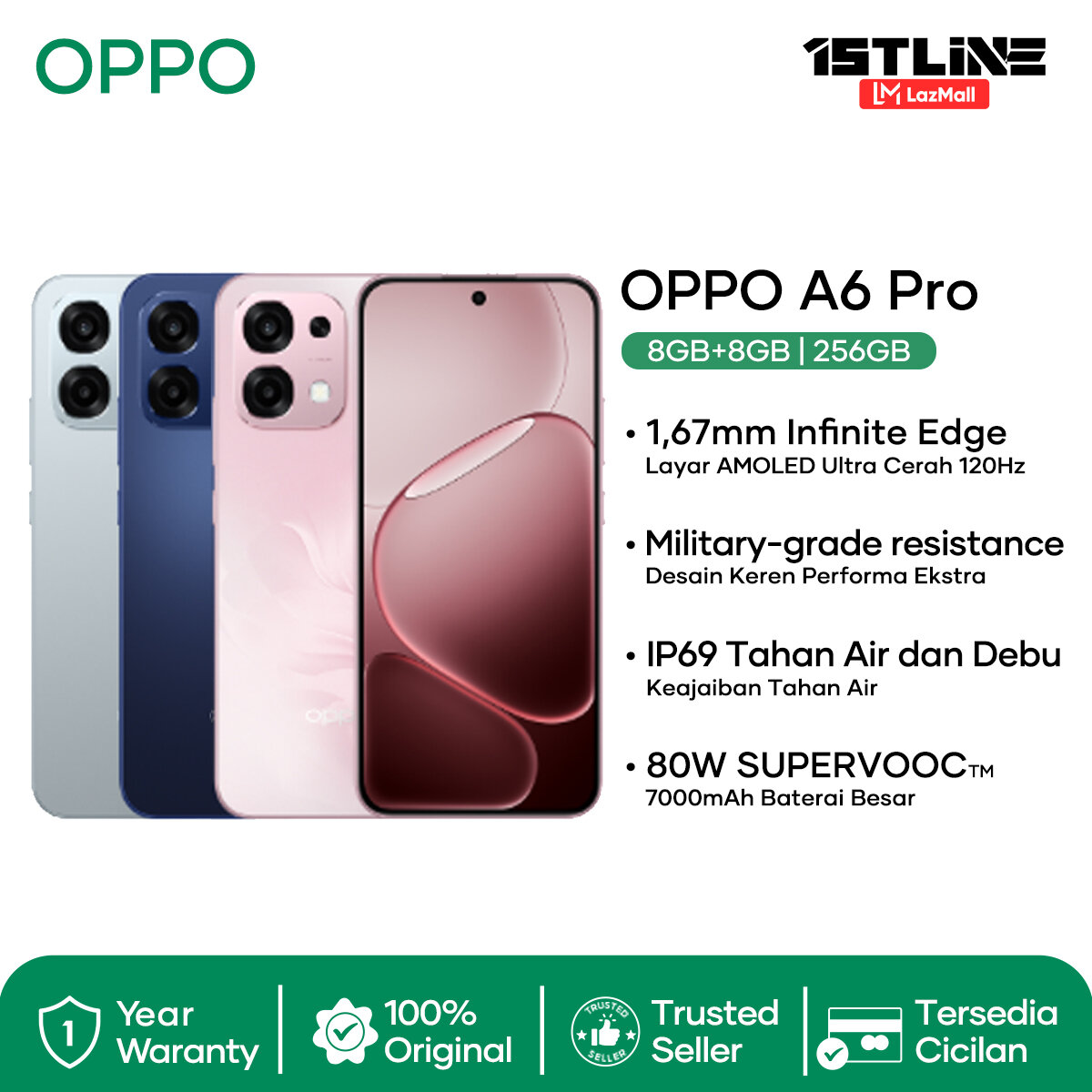 Oppo A6 Pro (8/128Gb) (8/256Gb) - Official Oppo Indonesia Warranty Harga  3,799,000 Ringgit*Penghantaran Percuma