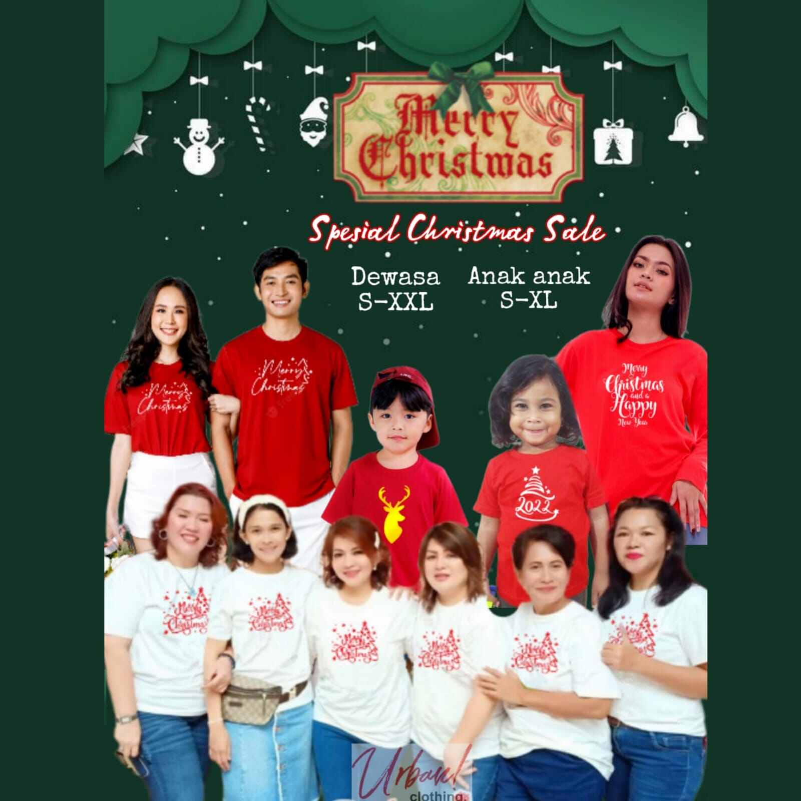 Urban - Kaos Natal Christmas Bisa COD Bayar Ditempat cocok untuk Couple Keluarga Anak Dewasa Distro Jakarta Bandung Terbaru 2024 Bisa untuk Gift Komunitas Rohani Jemaat GKY harga Murah Gambar Pohon Natal Santa Claus Boneka Salju Tema Natal