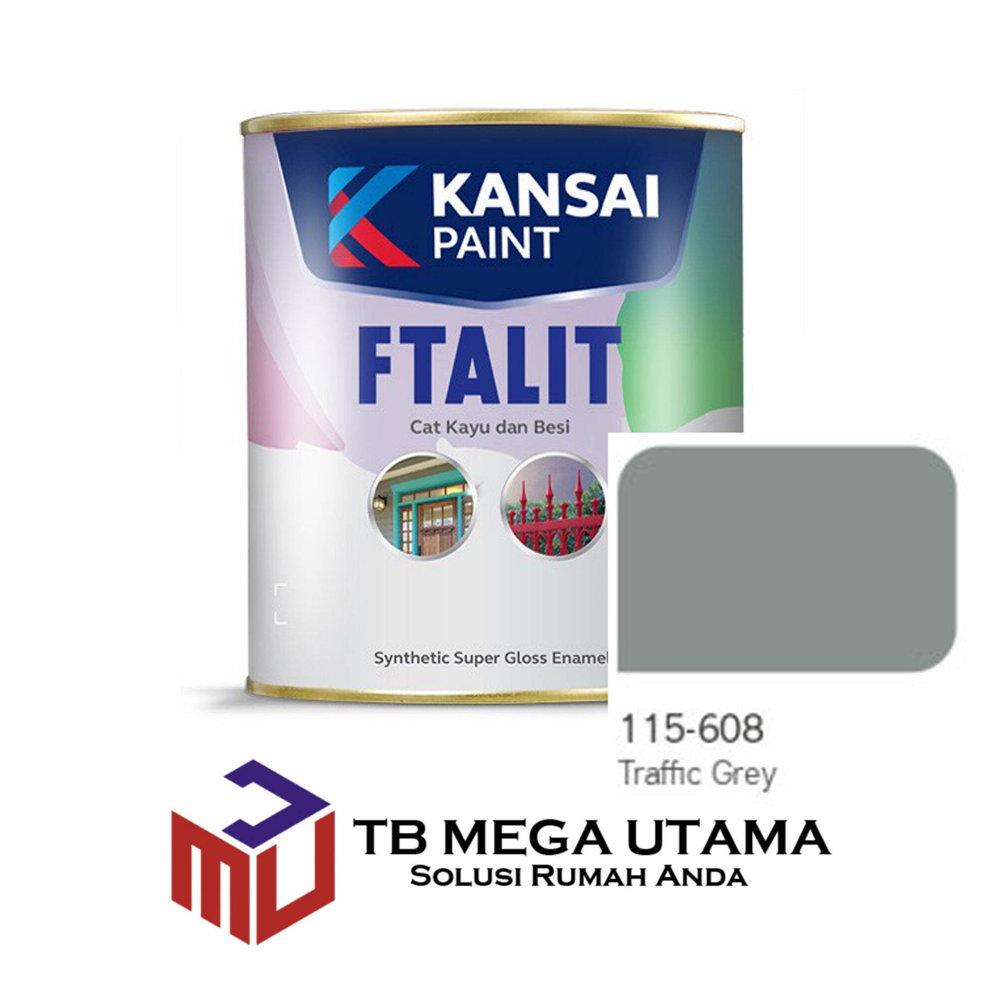 Cat Ftalit 608 Traffic Grey 1 kg Kansai Paint Cat Kayu dan Besi