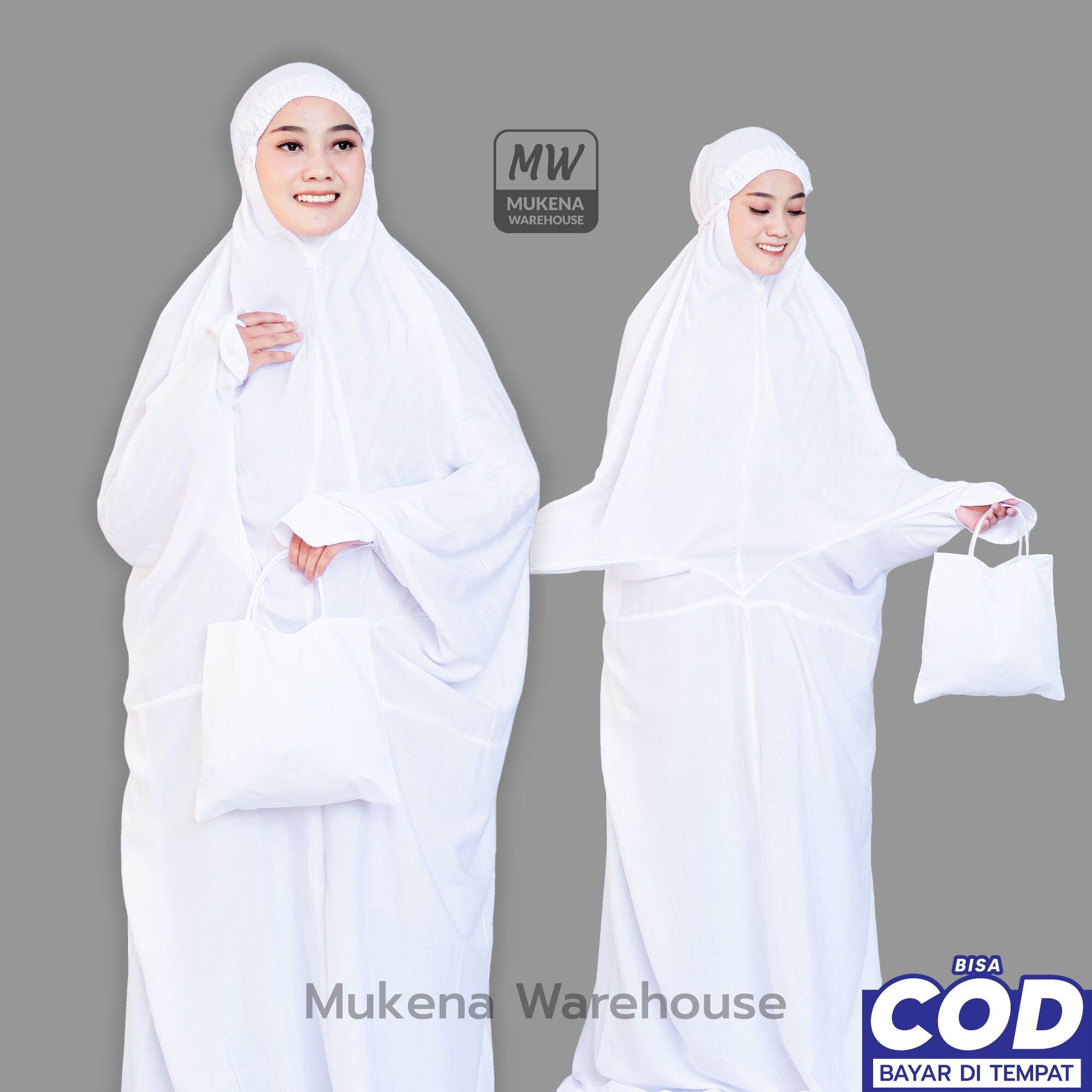 Mukena Dewasa Terusan Putih Polos