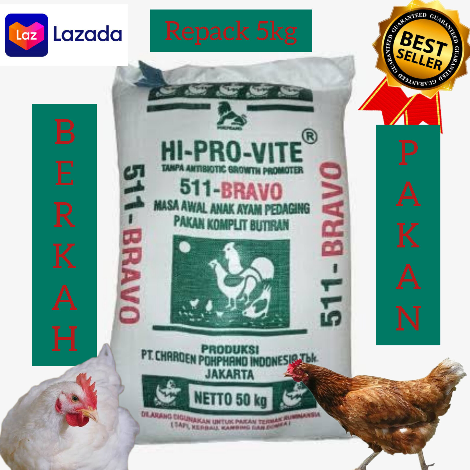 Pur Ayam Hi Pro Vit 511 Bravo 5kg / Voer Kopan Ayam 511 Bravo 5kg ...