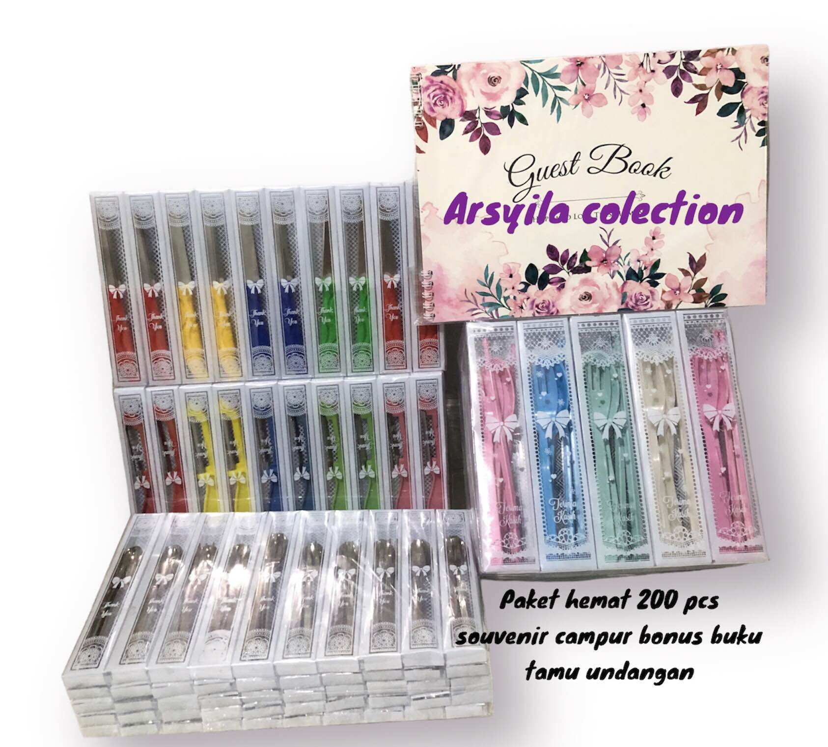 Paket hemat 200 pcs souvenir campur free buku tamu undangan