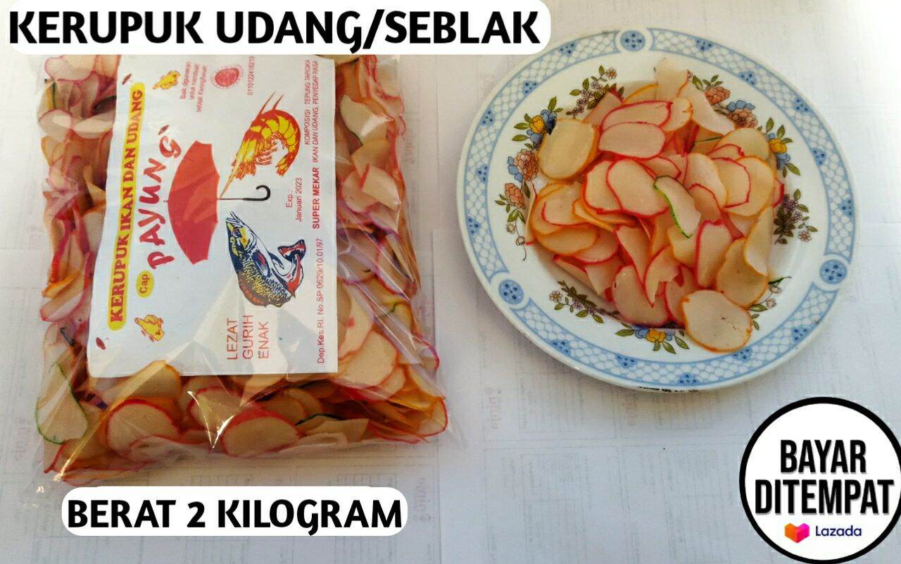 Kerupuk Bawang Bibir Warna Warni Mentah 2 Kilogram Kerupuk Seblak