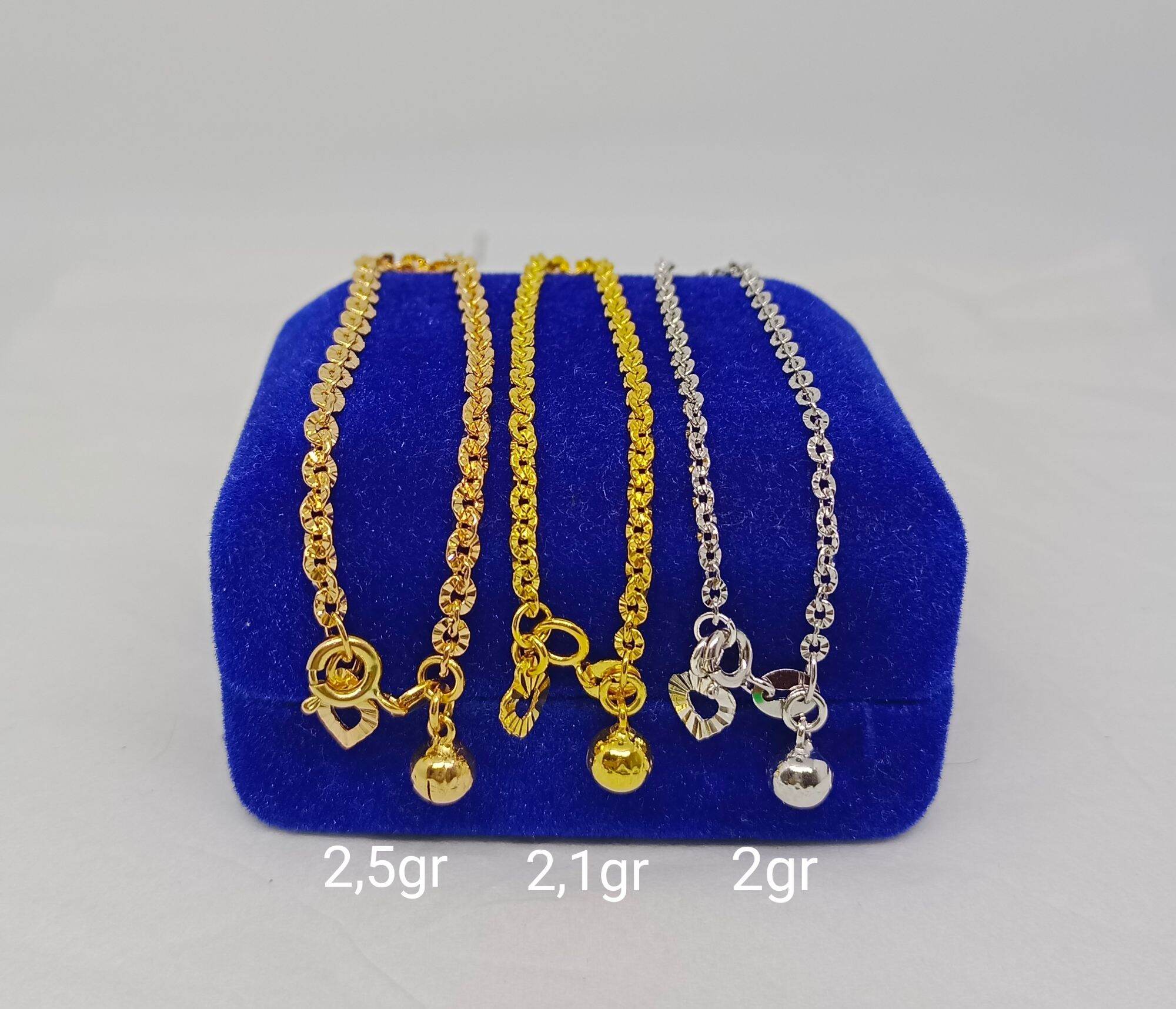 gelang tangan anak rantai nori ukir+1bel+1 love ukir/perak asli silver 925 lapis emas/perhiasan fashio…