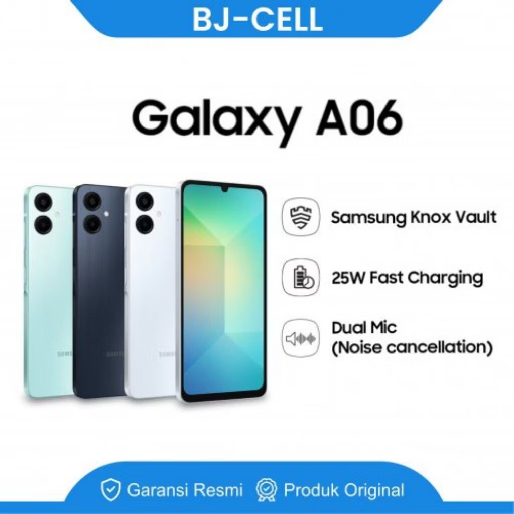 HANDPHONE SAMSUNG GALAXY A06 6/128GB Harga 1,949,000 rupiah*Gratis Ongkir