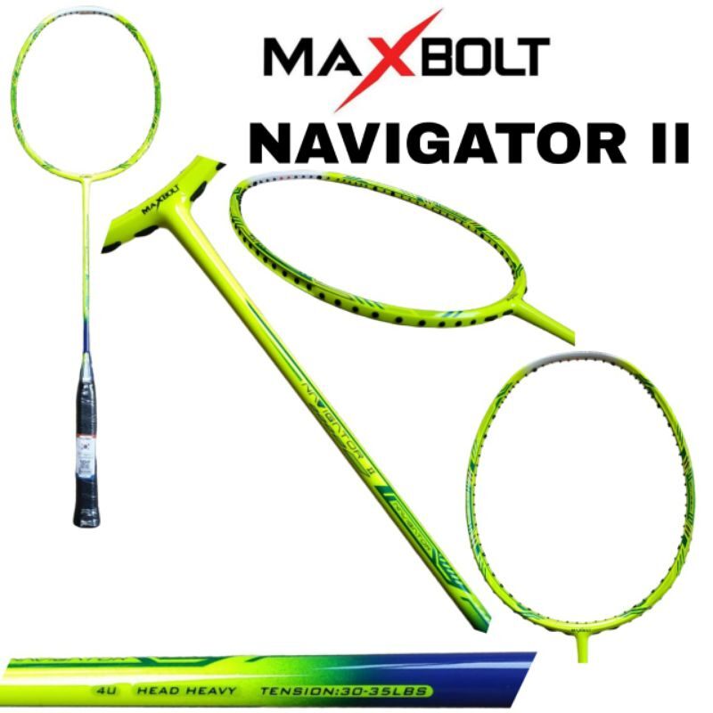 Raket Badminton High Tension 35 Lbs MAXBOLT NAVIGATOR II ORIGINAL ...