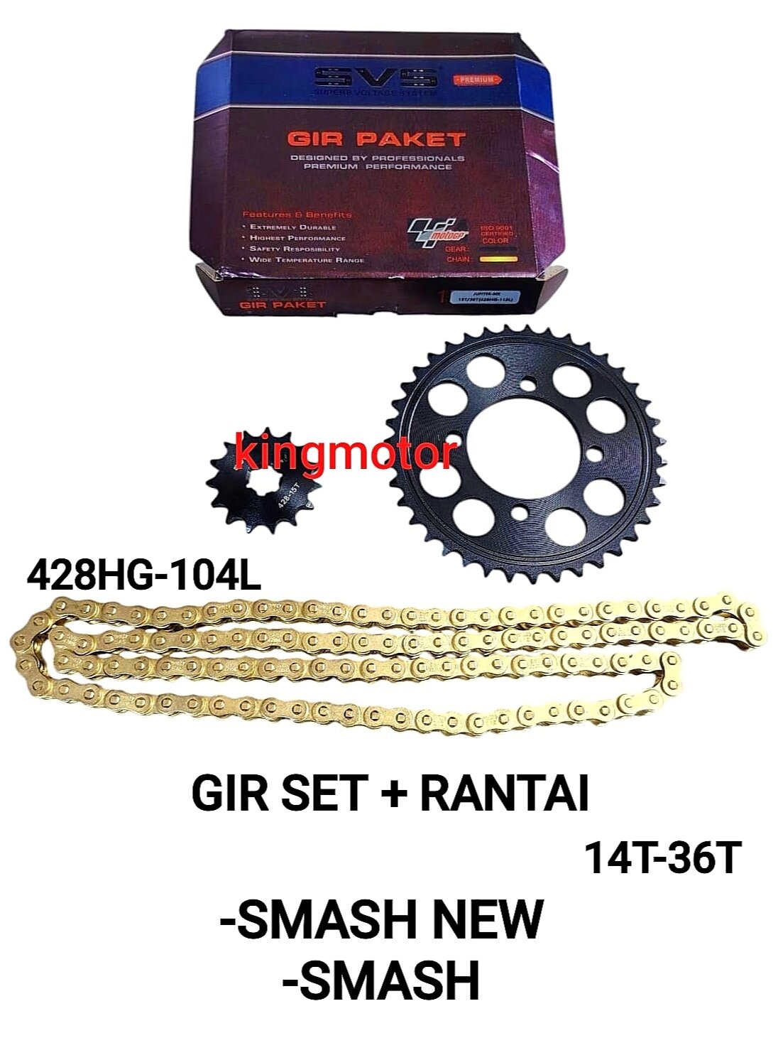 Super thick quality Suzuki smash New smash Lama smash Titan shougun racing gear set SVS 14t/36T Harga 103,000 rupiah*Gratis Ongkir