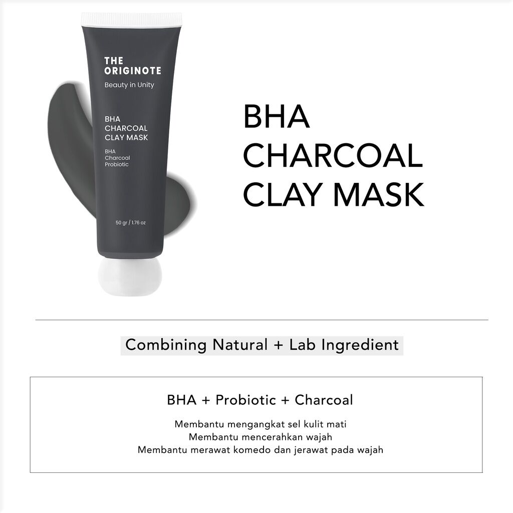 The Originote BHA Charcoal Clay Mask The Originote Masker Wajah Mud