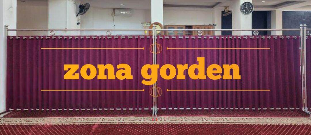 Gorden Sekat Ruangan Masjid Mushola Gorden Partisi ruangan Bahan Kain Blackout Tebal Panjang