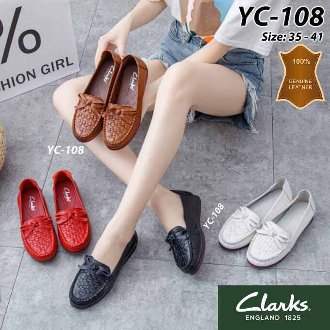 sepatu wanita Clarks leather loafer sepatu casual sepatu santai