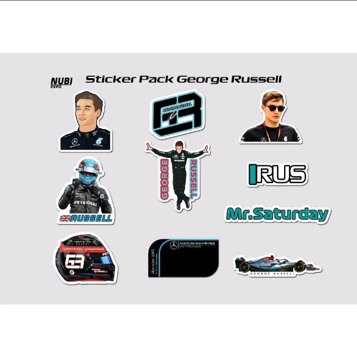 GEORGE RUSSELL STICKER PACK | Sticker Pack F1 Russell | Sticker Laptop ...