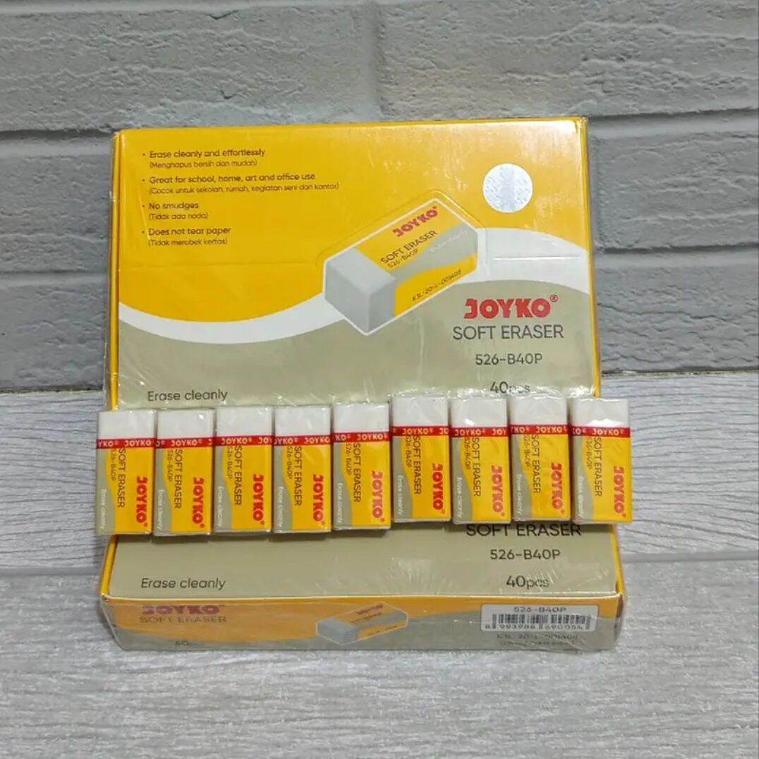 Paket Hemat Penghapus Stationery Joyko - Warna Hitam Putih Kapasitas Besar (40pcs)
