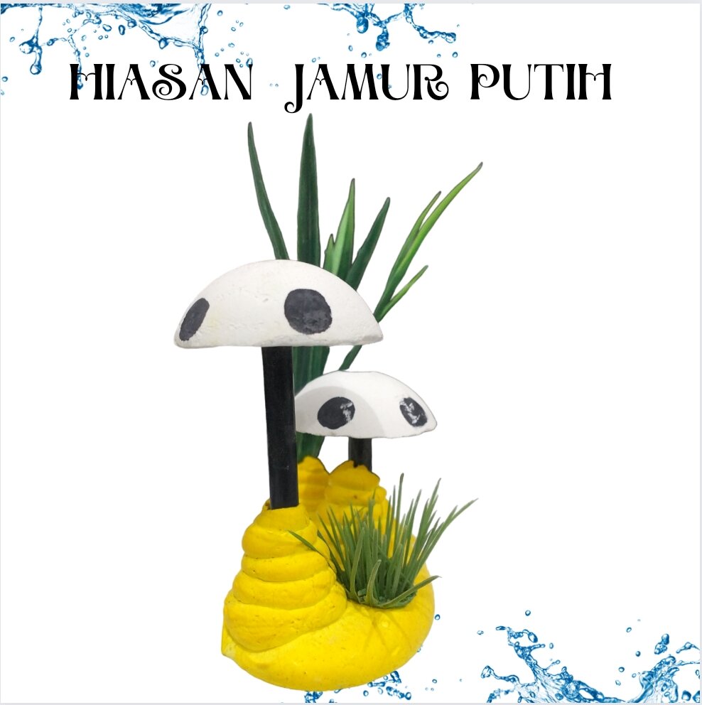 TANAMAN JAMUR PUTIH HIASAN DEKORASI AQUARIUM AQUASCAPE