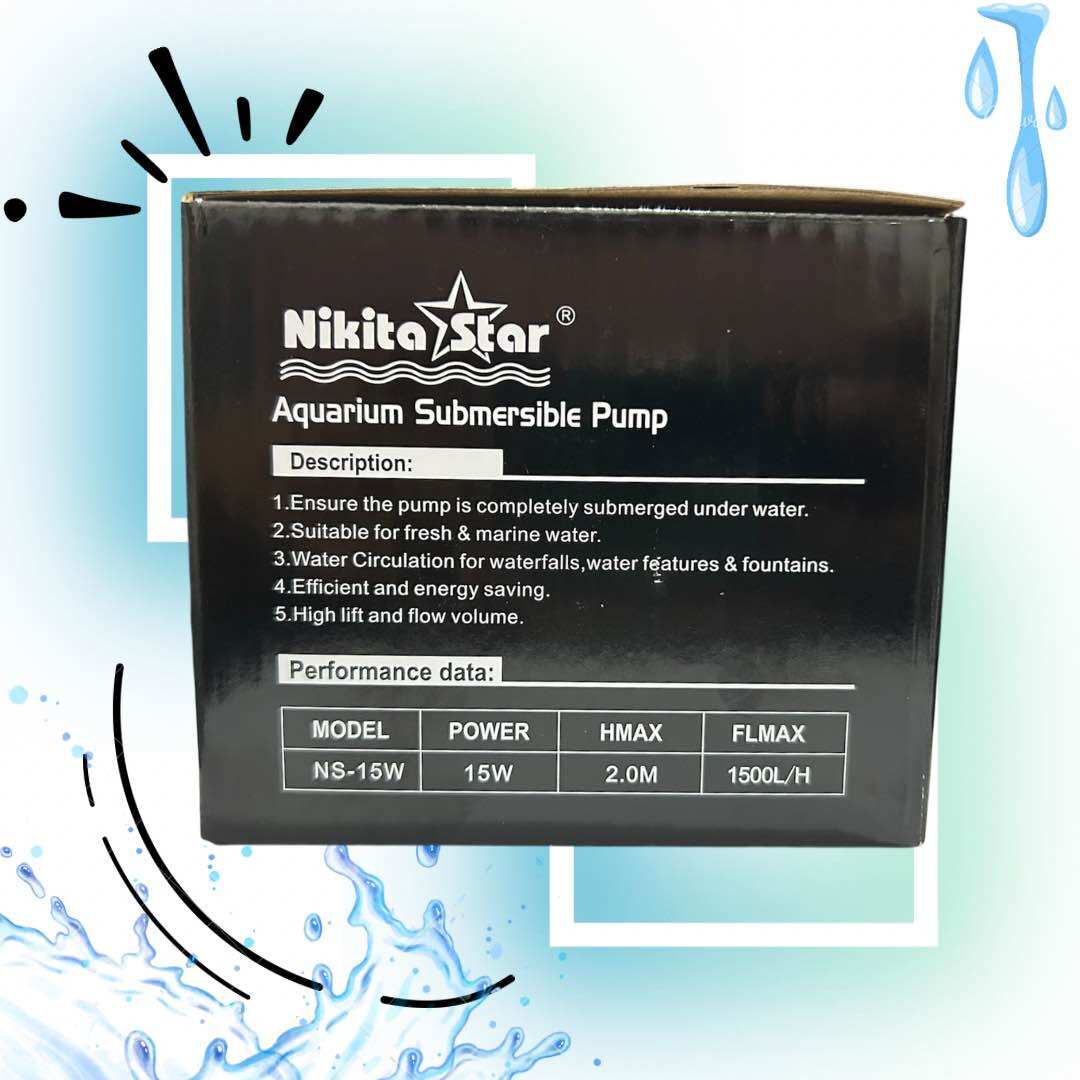 NIKITA STAR PSP NS 15W POMPA KOLAM AQUARIUM DRY BURNING SUBMERSIBLE PUMP