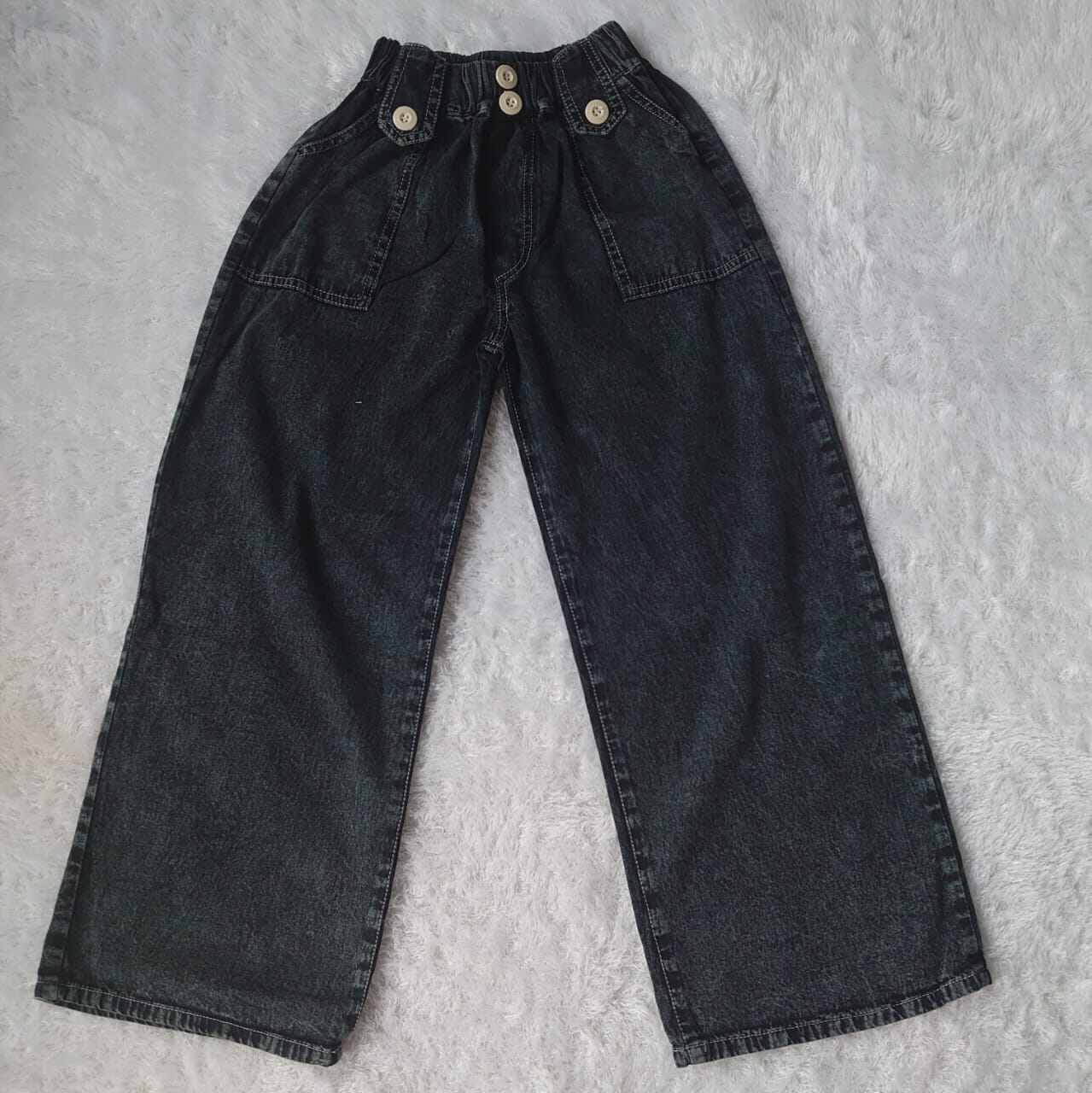 Celana Kulot Jeans Highwaist Anak Kids Denim Palazzo Girls Kulot Anak  Remaja Perempuan Usia 6-12 Tahun