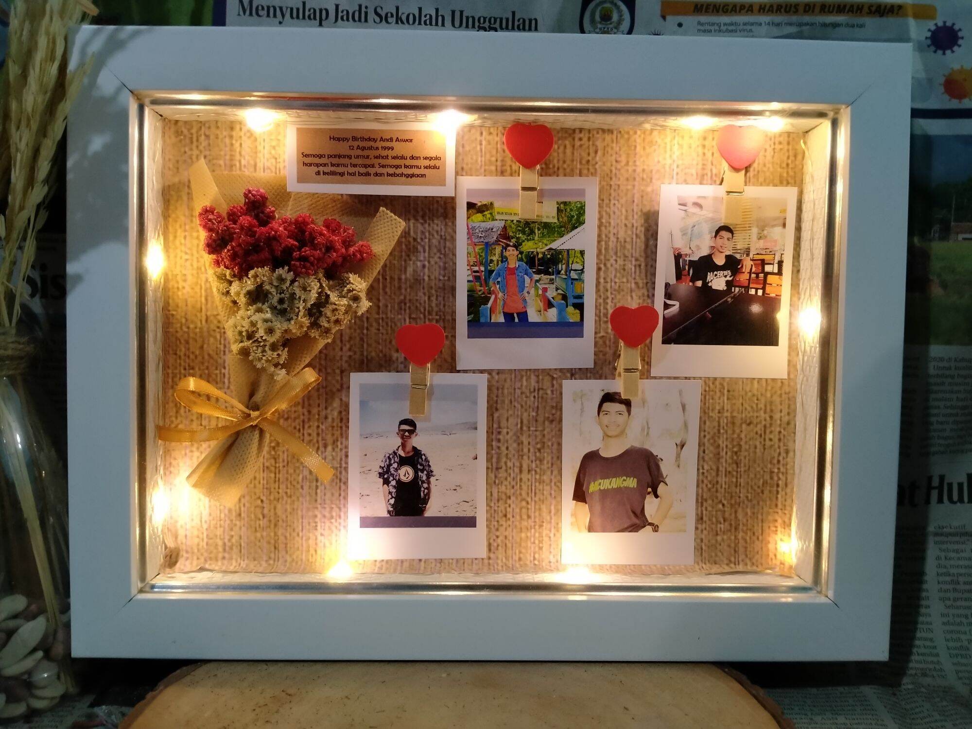 Bingkai Foto Ukuran 20x28CM (3D) PAKE Lampu kado pernikahan murah Murah bingkai unik dan cantik kadio…