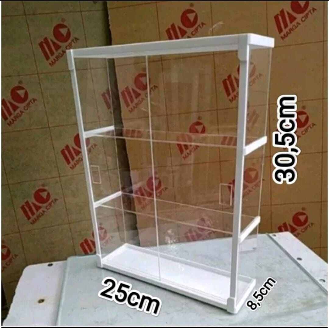 Etalase Warung Akrilik PxLxT 25x8,5x30,5 Pintu sliding Harga 80,000 rupiah*Gratis Ongkir