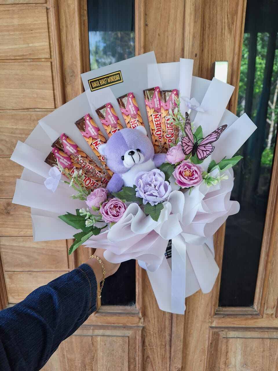 Chocolate Valentine Bouquet Purple Lilac wisuda Doll Viral 2025