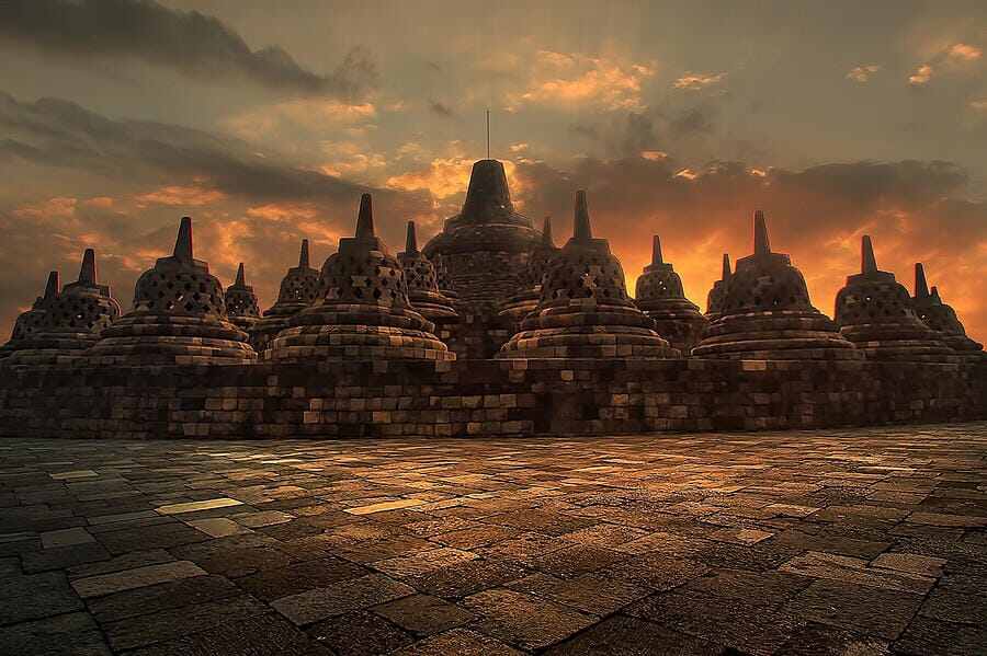 POSTER TERBSRU CANDI BOROBUDUR, LUKISAN DINDING CANDI BOROBUDUR