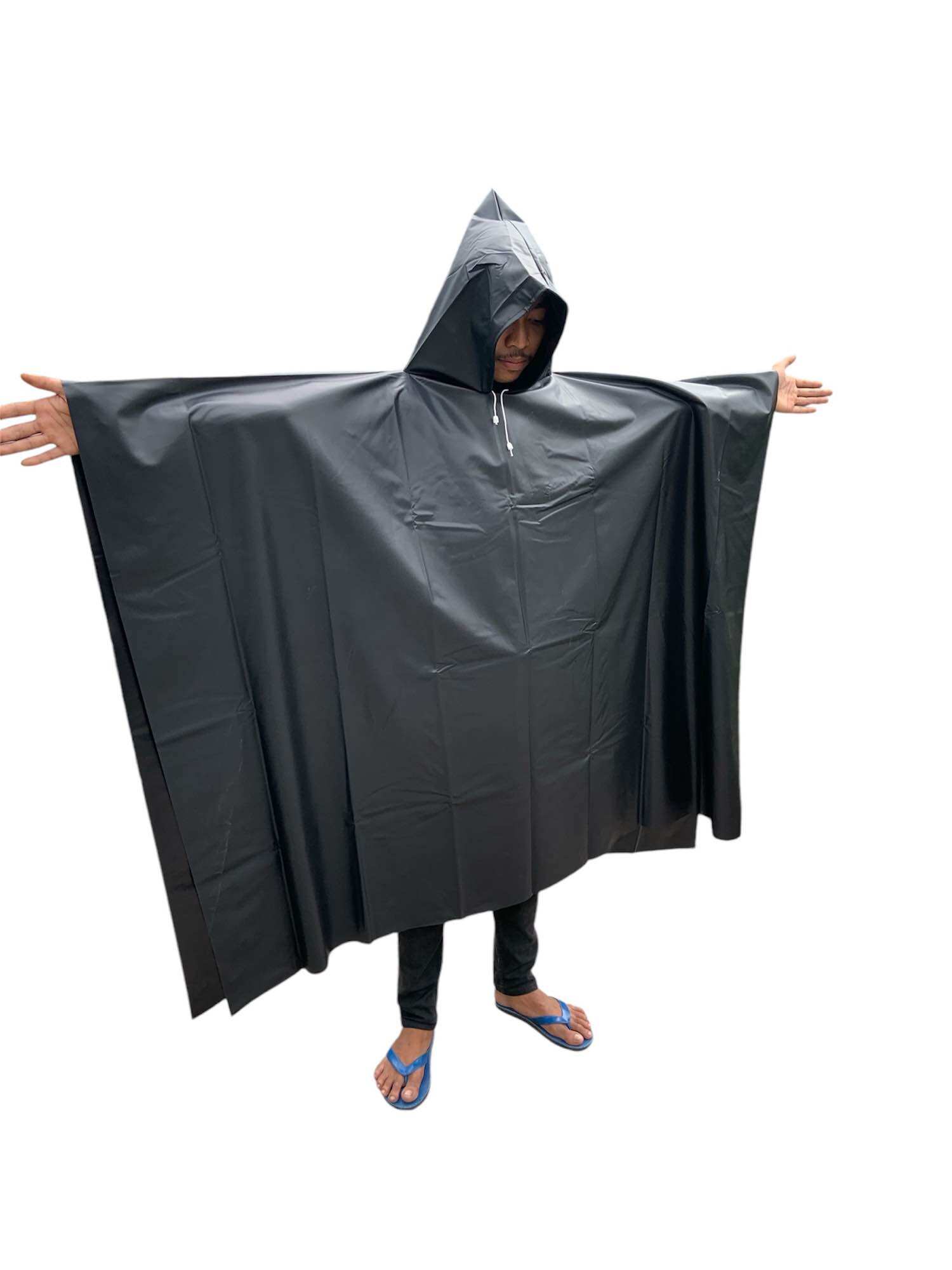 Stretchy rubber PVC raincoat guaranteed strong and durable bat models sleeveless adult men and women Harga 36,500 rupiah*Gratis Ongkir
