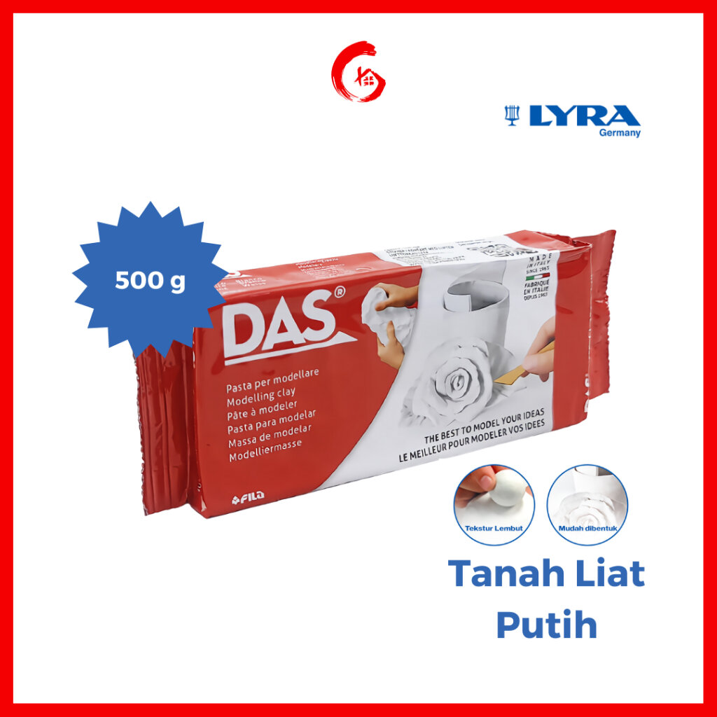 DAS Modelling Air Drying Clay White - 250gr / 500gr - Tanah Liat Putih