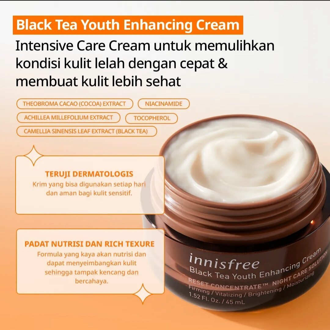 INNISFREE BLACK TEA NIGHT CREAM SHARE IN JAR Lazada Indonesia