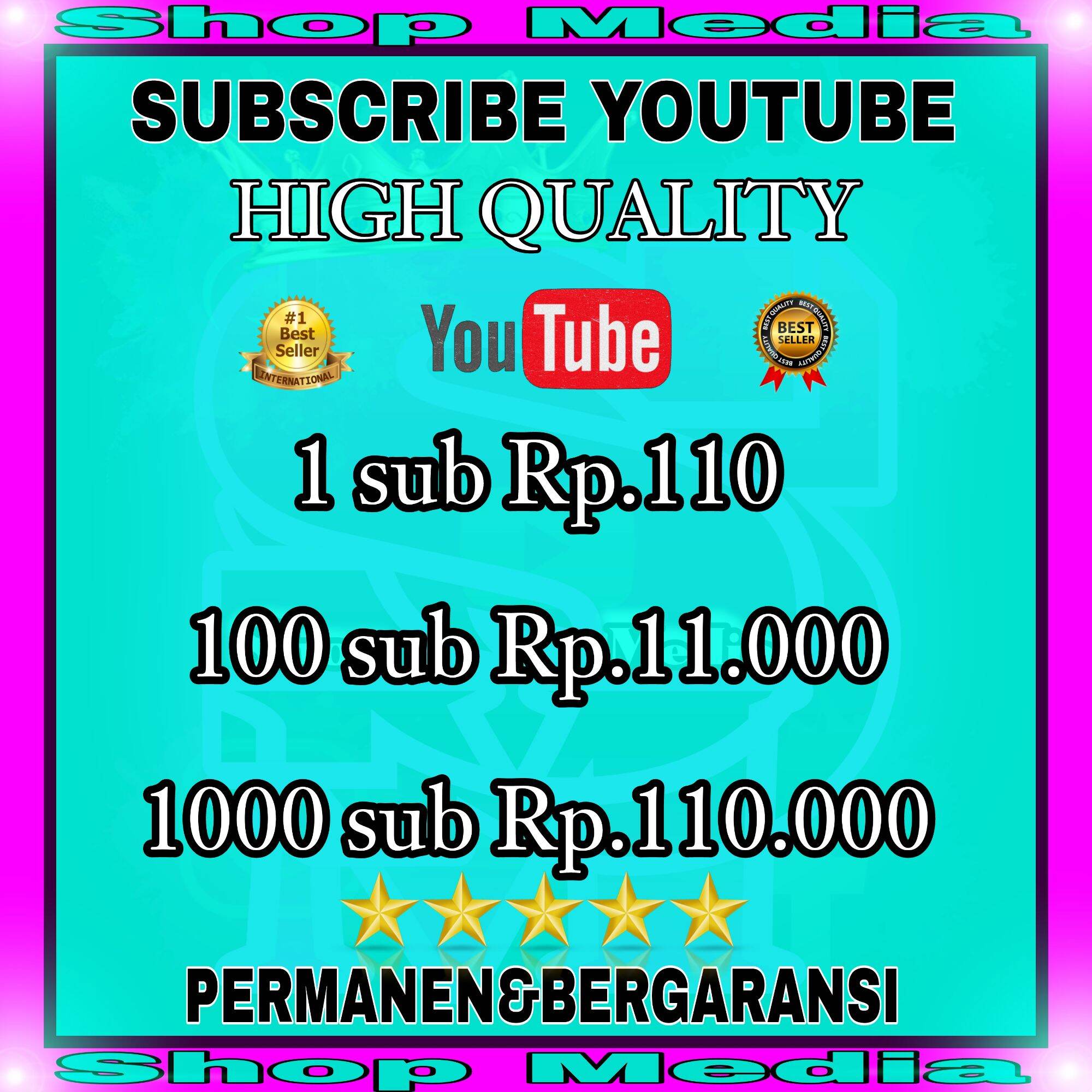 subscribe youtube high Quality Harga 11,000 rupiah*Gratis Ongkir