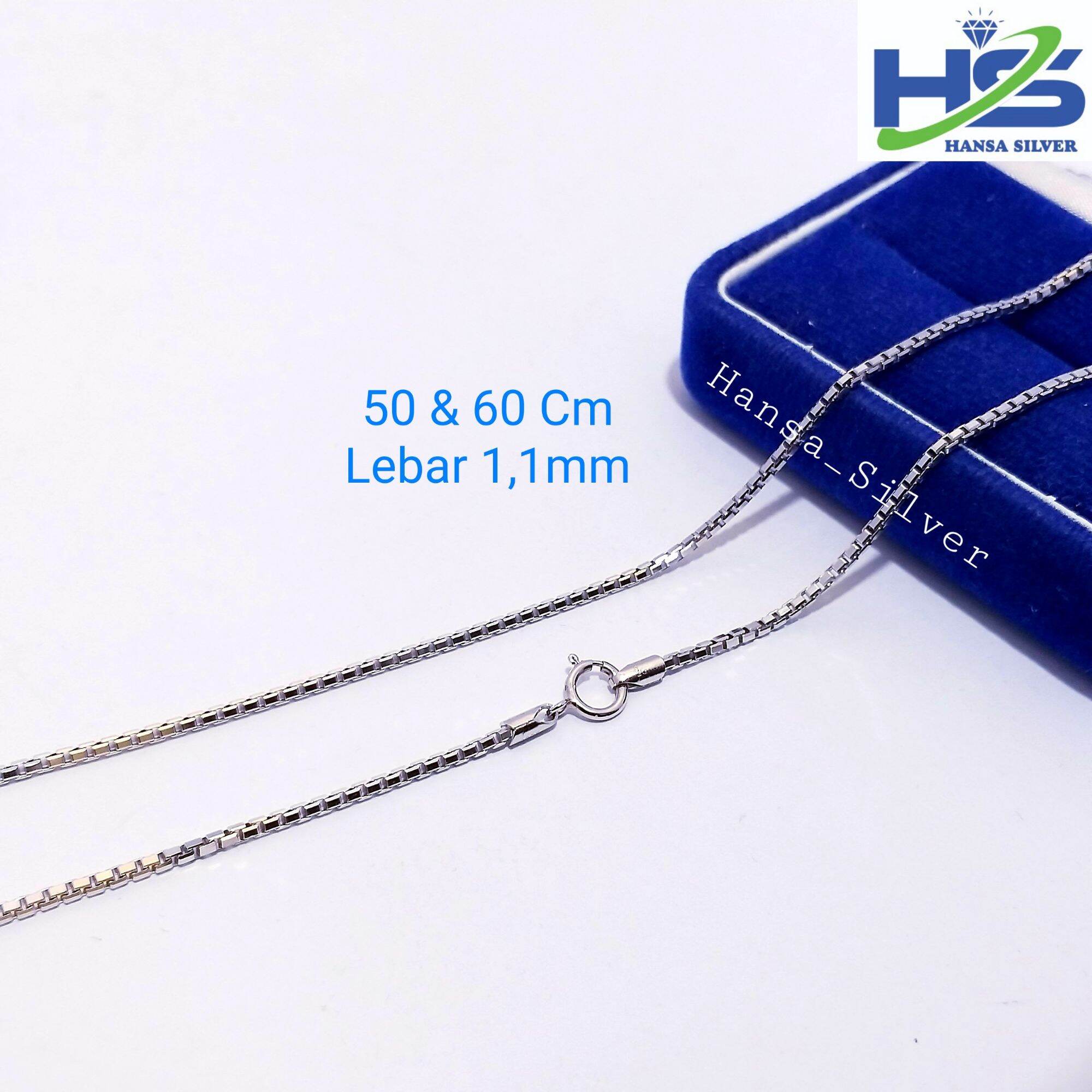 Kalung Perak Pria Wanita Silver 925 Lapis Emas Putih Model Italy Ukuran
