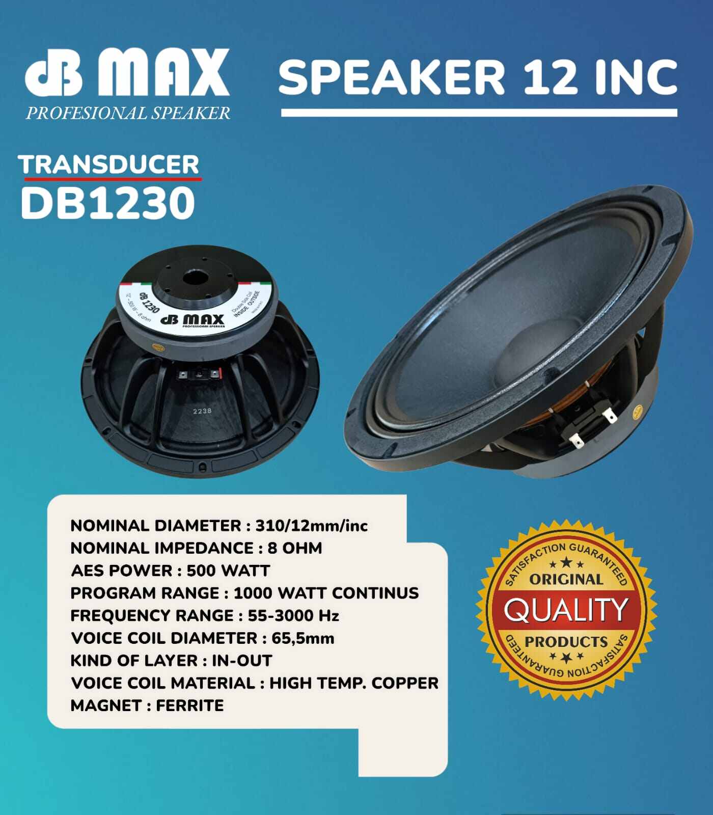 SPEAKER KOMPONEN 12 INCH dB MAX