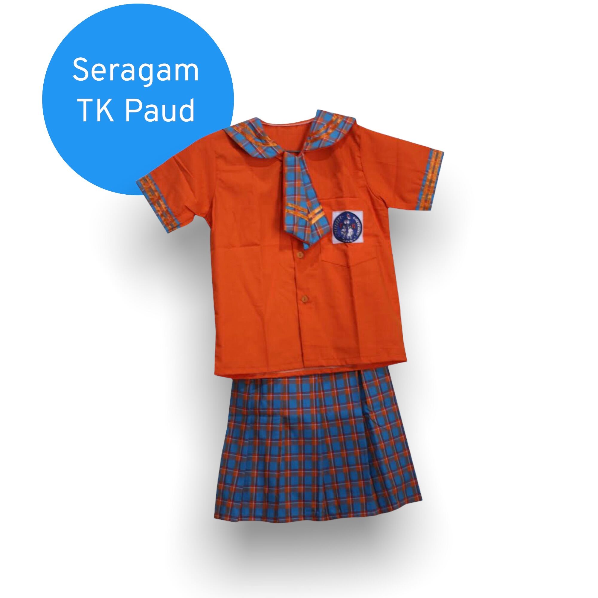 Seragam Tk Paud Kotak Kotak Orange Putri Lazada Indonesia