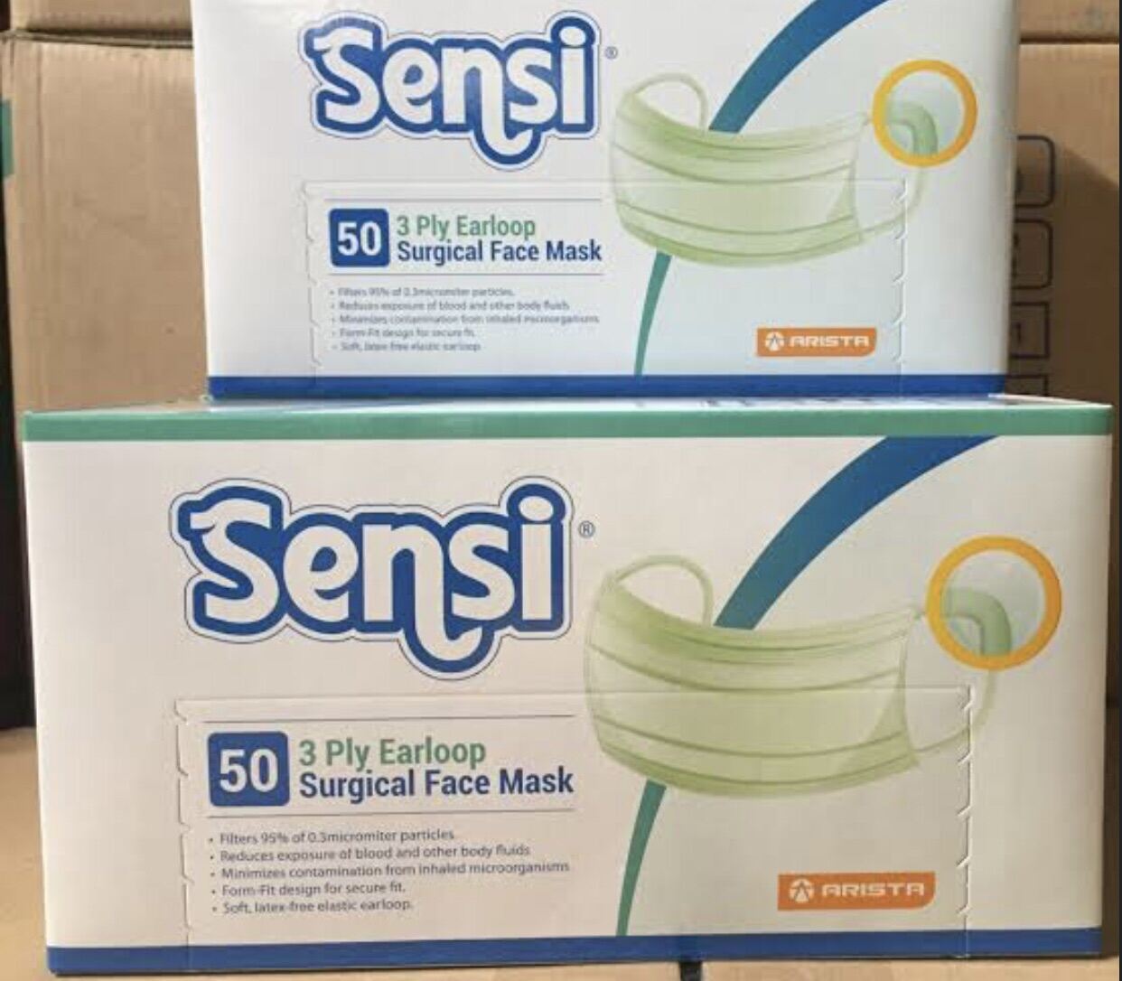 masker sensi 3 ply earloop surgical face