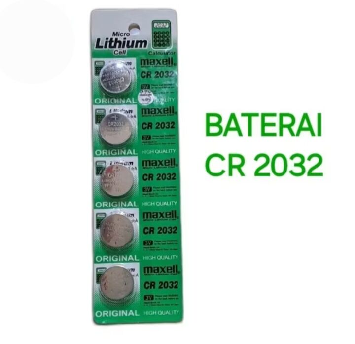 Cr2032 / Maxcell Lithium 3V Batteries, 5 Pcs Harga 24,930 rupiah*Gratis Ongkir
