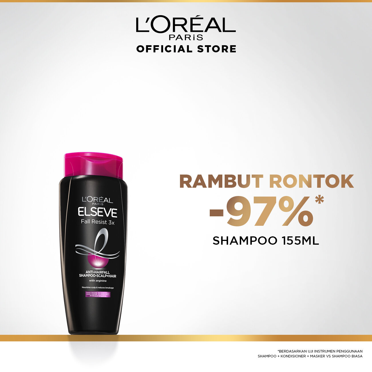 LOreal Paris Fall Resist 3x Anti-Hairfall Shampoo Scalp Hair Care (Perawatan Untuk Rambut Rontok)