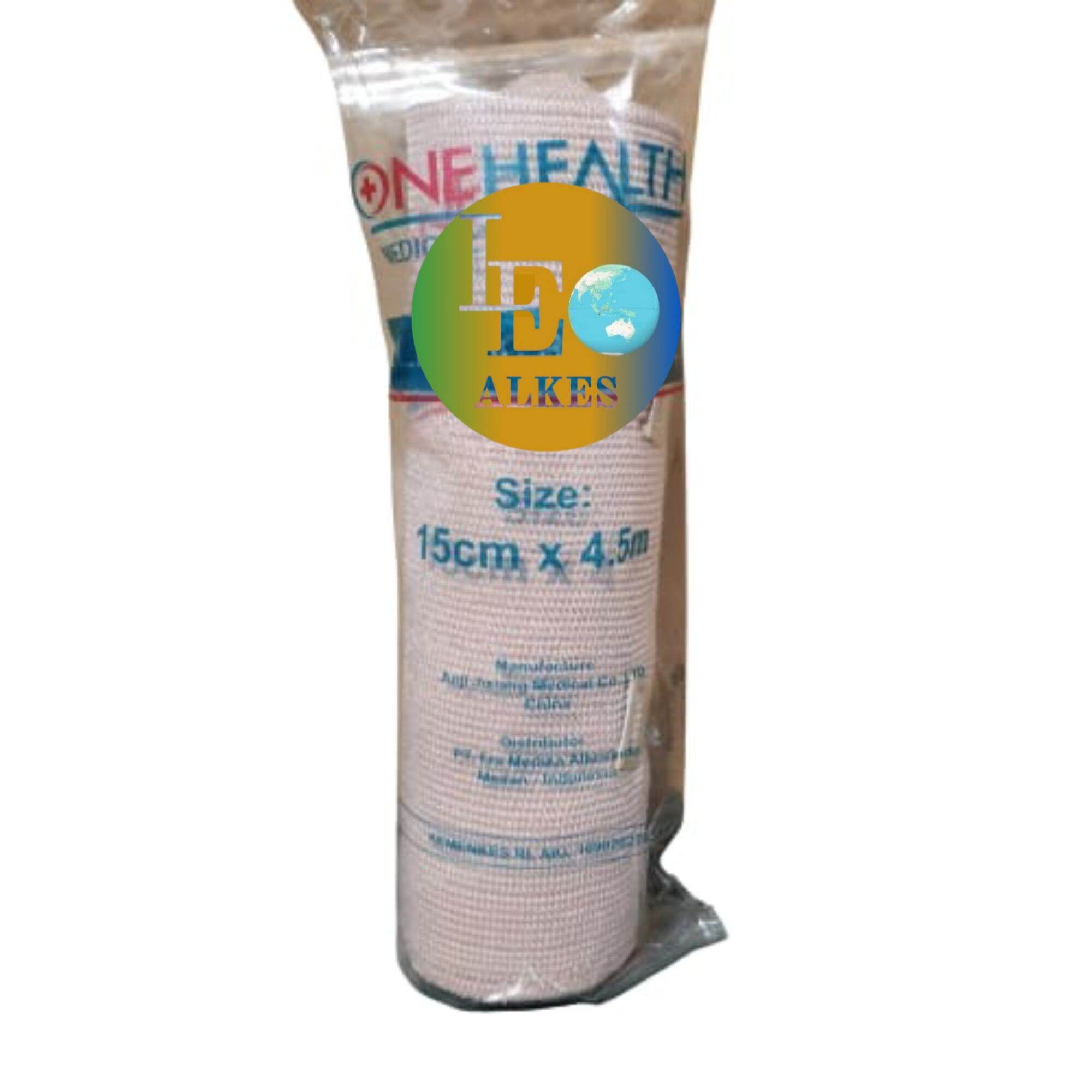 Perban Elastis Onehealth 7.5 cm 10 cm 15 cm x 4.5 m Kaki Tangan Perban Patah Tulang High Elastic Bandage