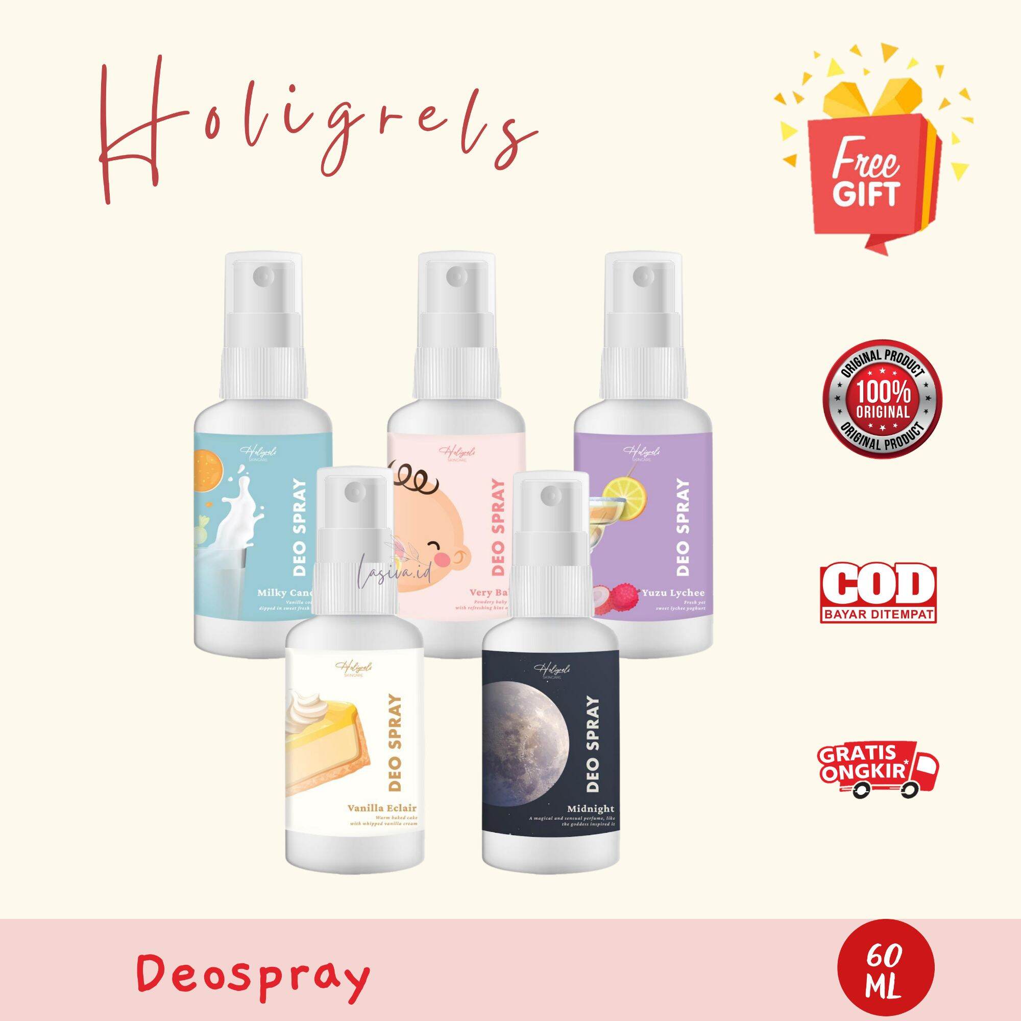 [FREE GIFT] HOLIGRELS DEO SPRAY PARFUM KETIAK DEODORANT SPRAY DEOSPRAY HOLIGREL PARFUME BPOM