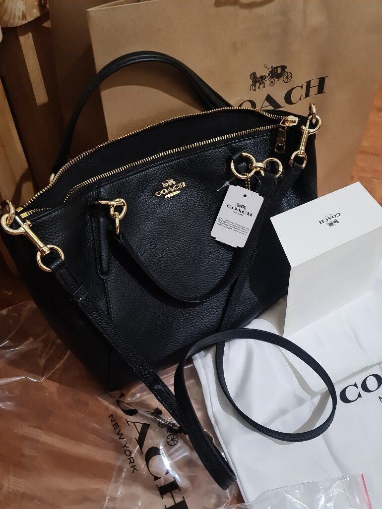 coach mini kelsey satchel in pebble leather