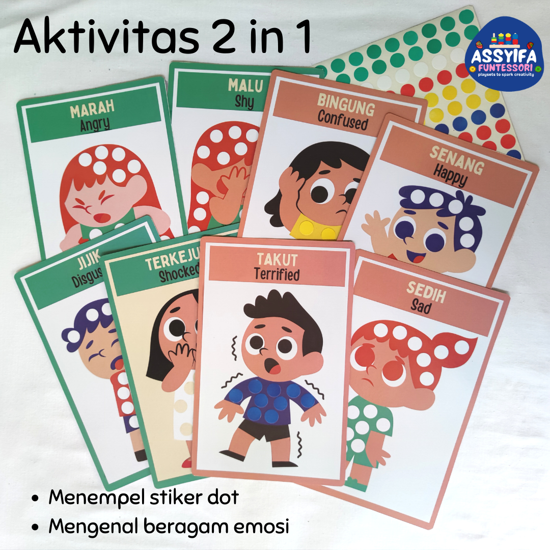 Aktivitas Menempel Stiker Dot dan Flash Cards Mengenal Perasaan | Dot ...